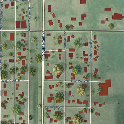 Close-up of the map of Unity, Marathon County, Wisconsin print showing street and building detail