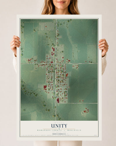 Map of Unity, Marathon County, Wisconsin, 24 x 36 inch unframed archival matte print