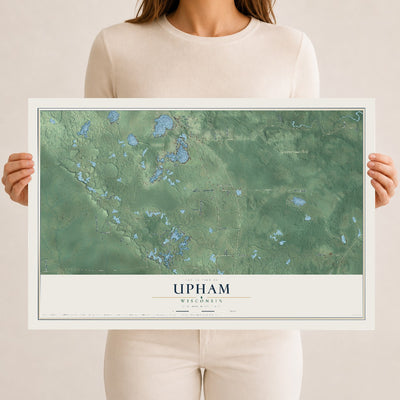 Map of Upham, Wisconsin, 12 x 18 inch unframed archival matte print