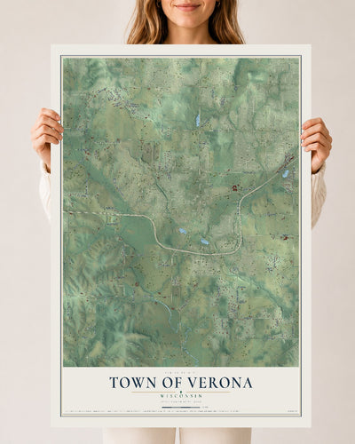 Map of the Town of Verona, Wisconsin, 24 x 36 inch unframed archival matte print