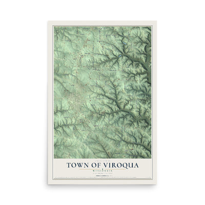 Map of the Town of Viroqua, Wisconsin, 12 x 18 inch unframed archival matte print