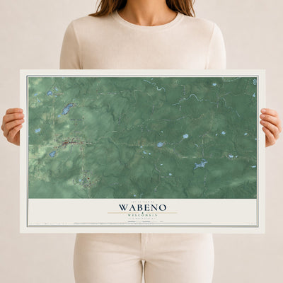 Map of Wabeno, Wisconsin, 12 x 18 inch unframed archival matte print