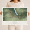 Map of Waldo, Wisconsin, 12 x 18 inch unframed archival matte print