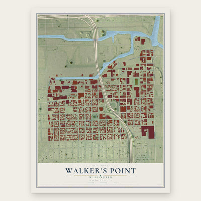 Walker's Point, Wisconsin map print, the full design
