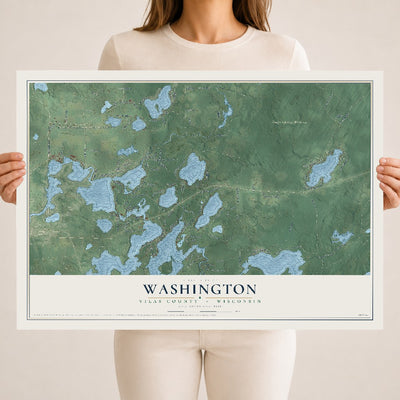Map of Washington, Vilas County, Wisconsin, 18 x 24 inch unframed archival matte print