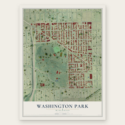Washington Park, Wisconsin map print, the full design