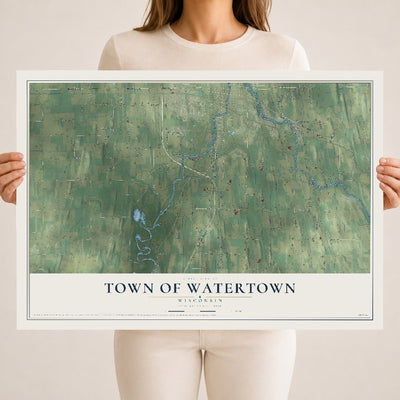 Map of the Town of Watertown, Wisconsin, 18 x 24 inch unframed archival matte print