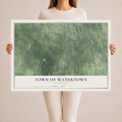 Map of the Town of Watertown, Wisconsin, 24 x 36 inch unframed archival matte print