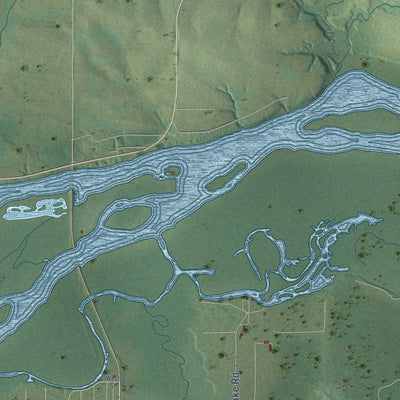 Second close-up of the map of Watterstown, Wisconsin print showing more streets and buildings