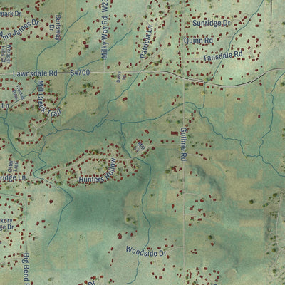 Second close-up of the map of the Village of Waukesha, Wisconsin print showing more streets and buildings
