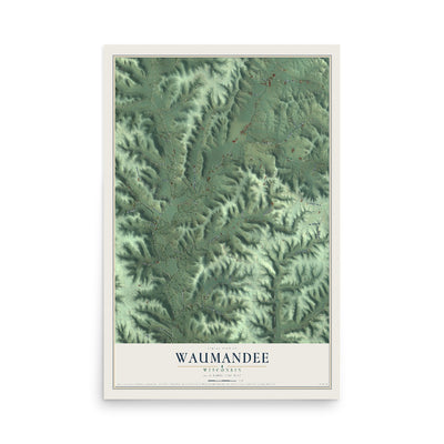 Map of Waumandee, Wisconsin, 12 x 18 inch unframed archival matte print