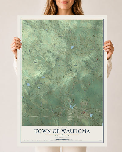 Map of the Town of Wautoma, Wisconsin, 24 x 36 inch unframed archival matte print