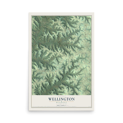 Map of Wellington, Wisconsin, 12 x 18 inch unframed archival matte print