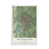Map of West Bend, Wisconsin, 12 x 18 inch unframed archival matte print