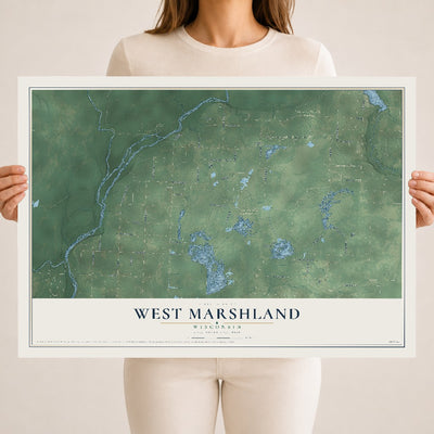 Map of West Marshland, Wisconsin, 18 x 24 inch unframed archival matte print