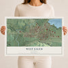 Map of West Salem, Wisconsin, 12 x 18 inch unframed archival matte print