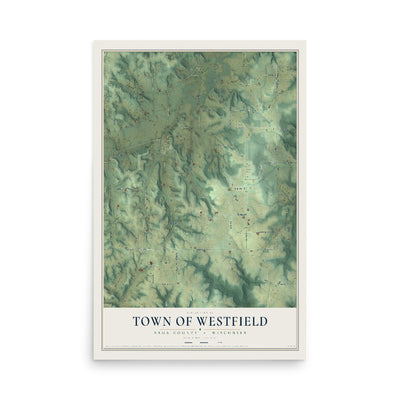 Map of the Town of Westfield, Sauk County, Wisconsin, 12 x 18 inch unframed archival matte print