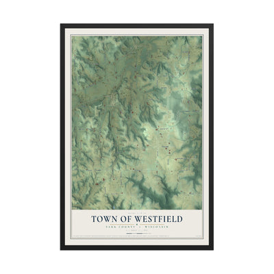 Map of the Town of Westfield, Sauk County, Wisconsin, 12 x 18 inch print in a black wood frame