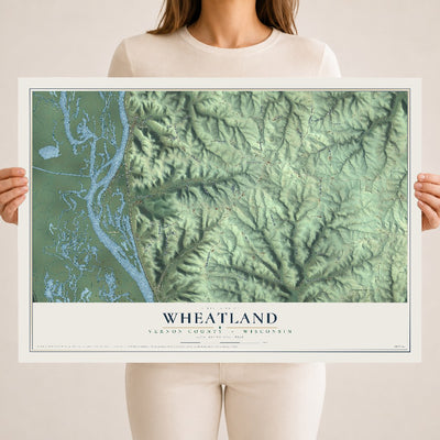Map of Wheatland, Vernon County, Wisconsin, 18 x 24 inch unframed archival matte print