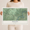 Map of Wheaton, Wisconsin, 12 x 18 inch unframed archival matte print