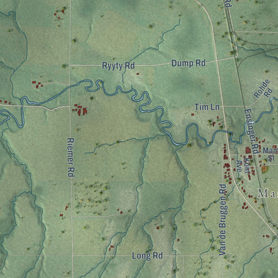 Second close-up of the map of White River, Wisconsin print showing more streets and buildings