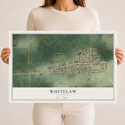 Map of Whitelaw, Wisconsin, 12 x 18 inch unframed archival matte print