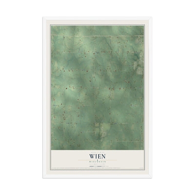 Map of Wien, Wisconsin, 12 x 18 inch print in a white wood frame
