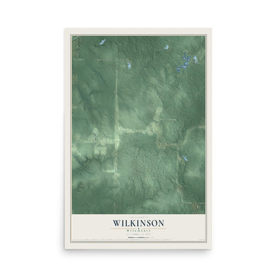 Map of Wilkinson, Wisconsin, 12 x 18 inch unframed archival matte print