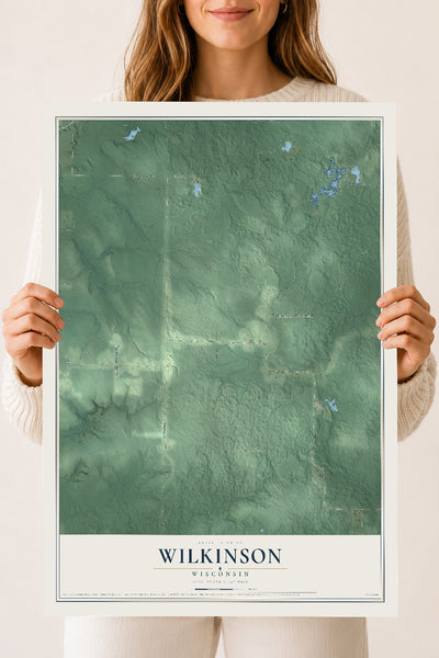 Map of Wilkinson, Wisconsin, 18 x 24 inch unframed archival matte print
