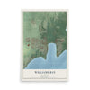 Map of Williams Bay, Wisconsin, 12 x 18 inch unframed archival matte print