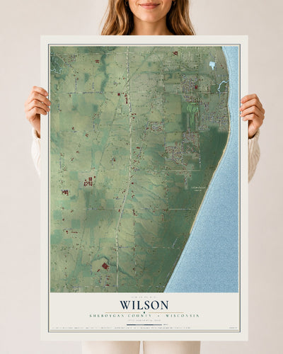 Map of Wilson, Sheboygan County, Wisconsin, 24 x 36 inch unframed archival matte print