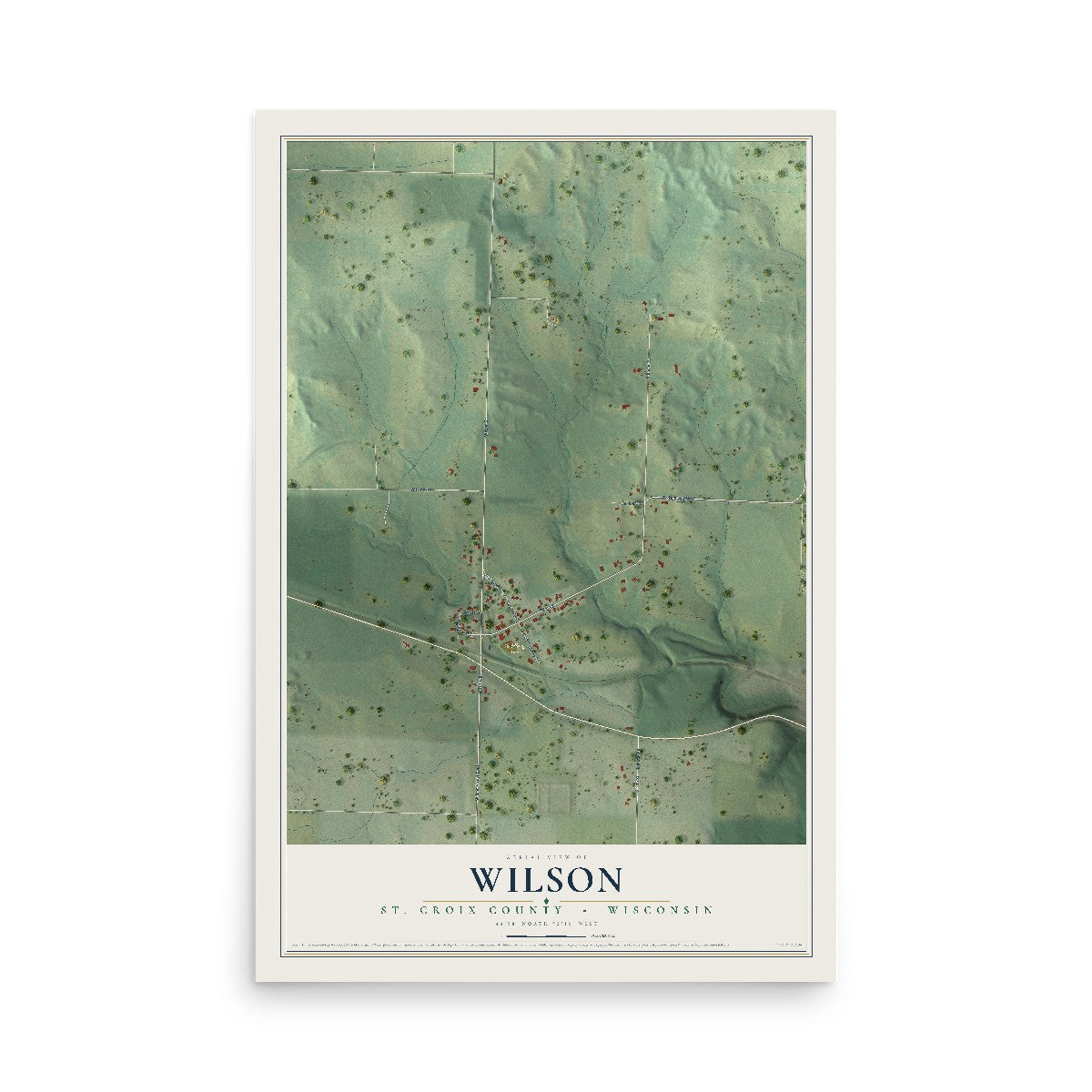 Map of Wilson, St. Croix County, Wisconsin, 12 x 18 inch unframed archival matte print