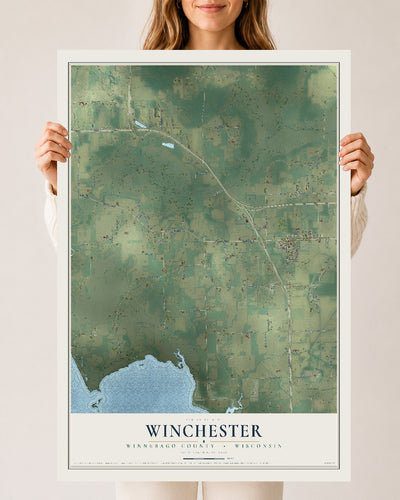 Map of Winchester, Winnebago County, Wisconsin, 24 x 36 inch unframed archival matte print