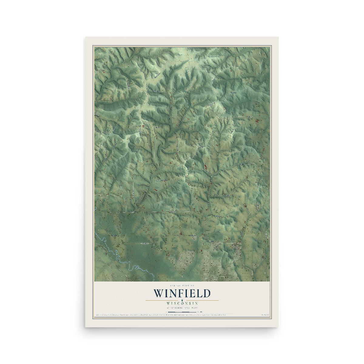 Map of Winfield, Wisconsin, 12 x 18 inch unframed archival matte print