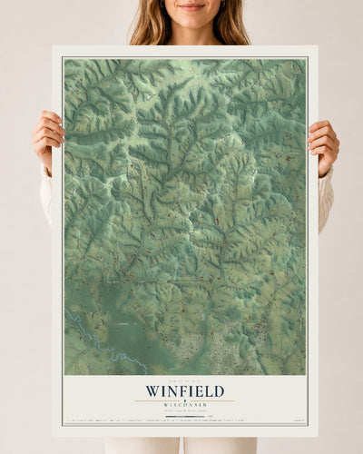 Map of Winfield, Wisconsin, 24 x 36 inch unframed archival matte print
