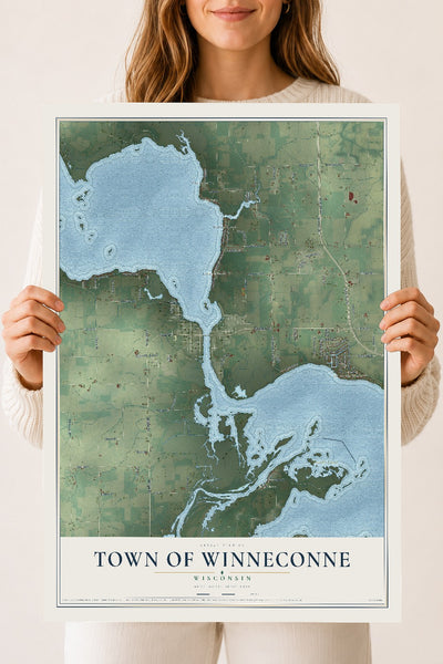 Map of the Town of Winneconne, Wisconsin, 18 x 24 inch unframed archival matte print