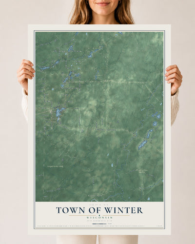 Map of the Town of Winter, Wisconsin, 24 x 36 inch unframed archival matte print