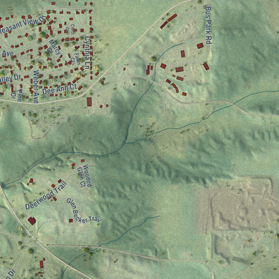 Second close-up of the map of Wisconsin Dells, Wisconsin print showing more streets and buildings