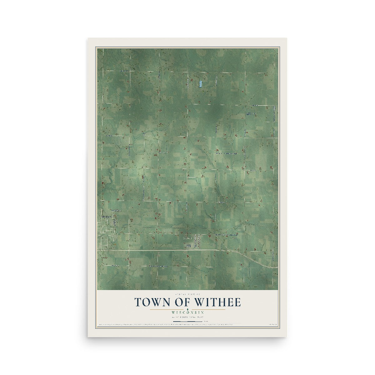 Map of the Town of Withee, Wisconsin, 12 x 18 inch unframed archival matte print