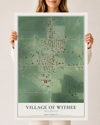 Map of Withee, Wisconsin, 24 x 36 inch unframed archival matte print