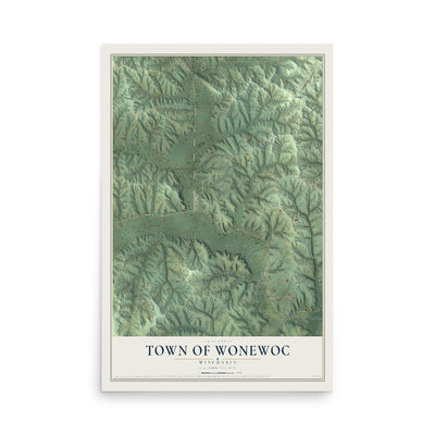 Map of the Town of Wonewoc, Wisconsin, 12 x 18 inch unframed archival matte print