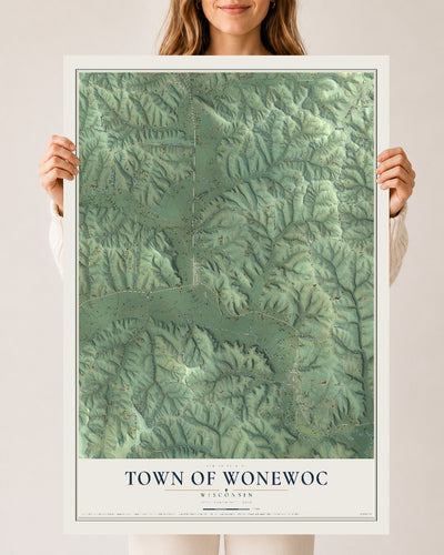 Map of the Town of Wonewoc, Wisconsin, 24 x 36 inch unframed archival matte print