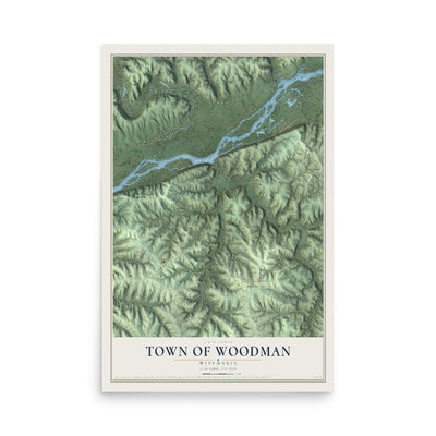 Map of the Town of Woodman, Wisconsin, 12 x 18 inch unframed archival matte print