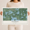 Map of Woodruff, Wisconsin, 12 x 18 inch unframed archival matte print