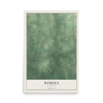 Map of Worden, Wisconsin, 12 x 18 inch unframed archival matte print