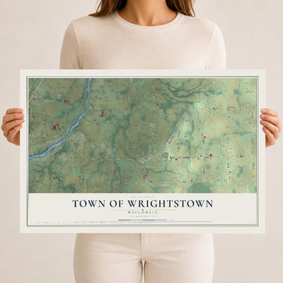Map of the Town of Wrightstown, Wisconsin, 12 x 18 inch unframed archival matte print