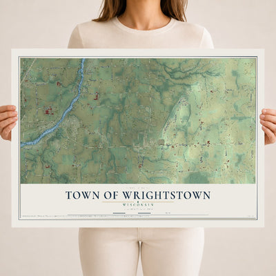 Map of the Town of Wrightstown, Wisconsin, 18 x 24 inch unframed archival matte print