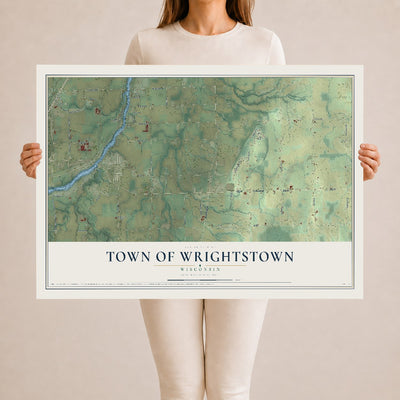 Map of the Town of Wrightstown, Wisconsin, 24 x 36 inch unframed archival matte print