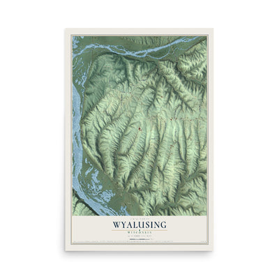 Map of Wyalusing, Wisconsin, 12 x 18 inch unframed archival matte print
