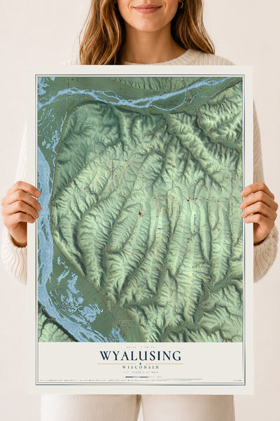 Map of Wyalusing, Wisconsin, 18 x 24 inch unframed archival matte print